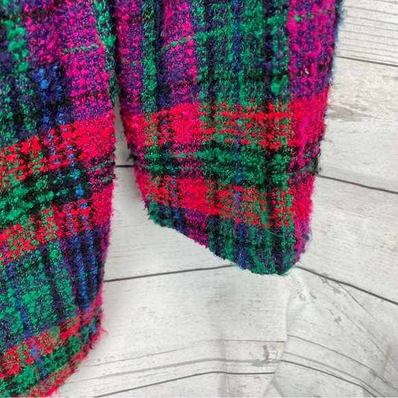 🍁 Jacqueline Ferrar Tweed Blazer Wool Blend Lined Jacket Coat sz 10 - Picture 4 of 6